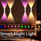 Luces nocturnas con sensor de movimiento para dormitorio baño pasillo y armario | 4 piezas y 7 Colores y Recargable