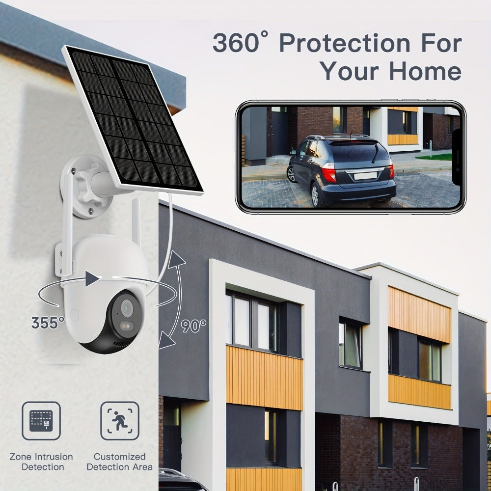 Cámara de seguridad PTZ Wifi para exteriores Laxihub, seguimiento automático, cámara de vigilancia CCTV con audio, visión nocturna a color, detección humana con IA, audio bidireccional, cámara de seguridad inalámbrica de 2.4Ghz, cámaras de seguridad para