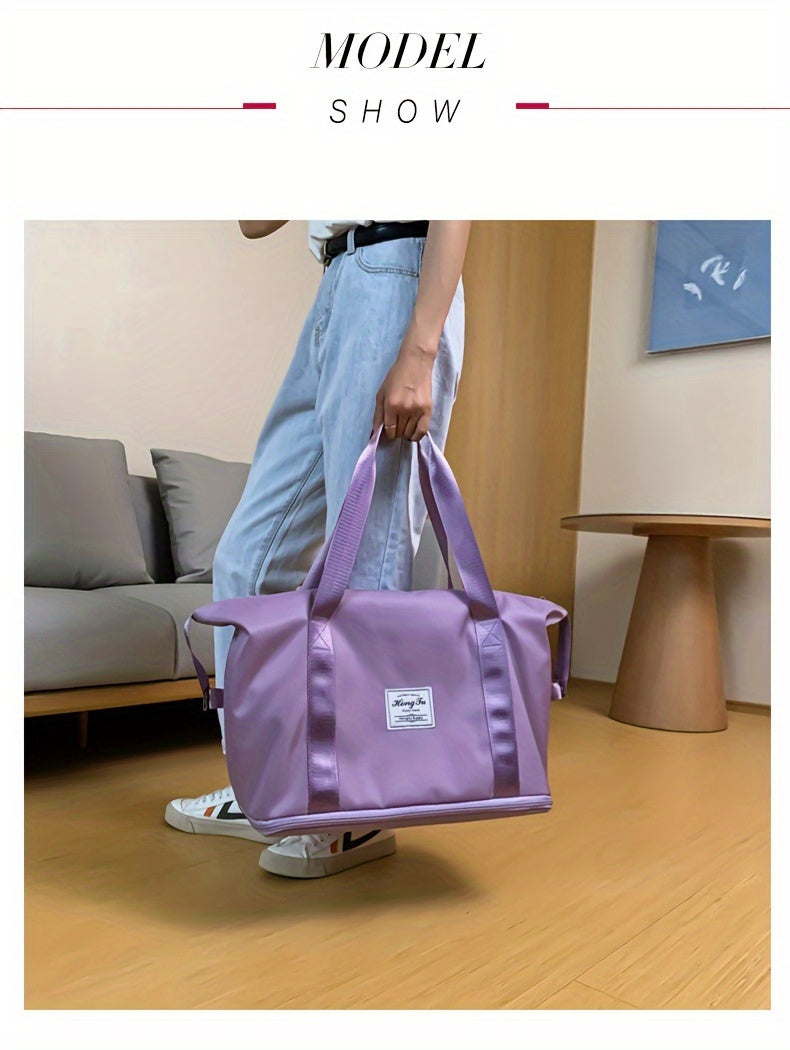 Bolso de mano de gran capacidad, equipaje de fin de semana ligero de nailon, bolsa de viaje portátil para gimnasio y almacenamiento