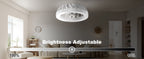 Ventilador de techo Ateroll con iluminación, diámetro 46 cm, ventilador de techo RGB con luz y control remoto, 6 niveles de viento, 3000 K - 6500 K, LED regulable, temporizador silencioso, luz de techo con ventilador para dormitorio, sala de estar