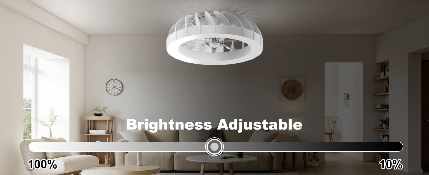 Ventilador de techo Ateroll con iluminación, diámetro 46 cm, ventilador de techo RGB con luz y control remoto, 6 niveles de viento, 3000 K - 6500 K, LED regulable, temporizador silencioso, luz de techo con ventilador para dormitorio, sala de estar