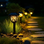 Juego de 6 luces solares de camino Setonr para exterior, luces LED de estaca para jardín para césped, patio, paisajismo, patio, camino y decoración de maceteros