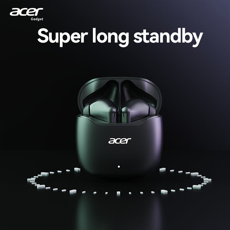 Auriculares Bluetooth | [Producto oficial auténtico de Acer] Auriculares inalámbricos TWS OHR617 con graves profundos, sonido estéreo, batería de