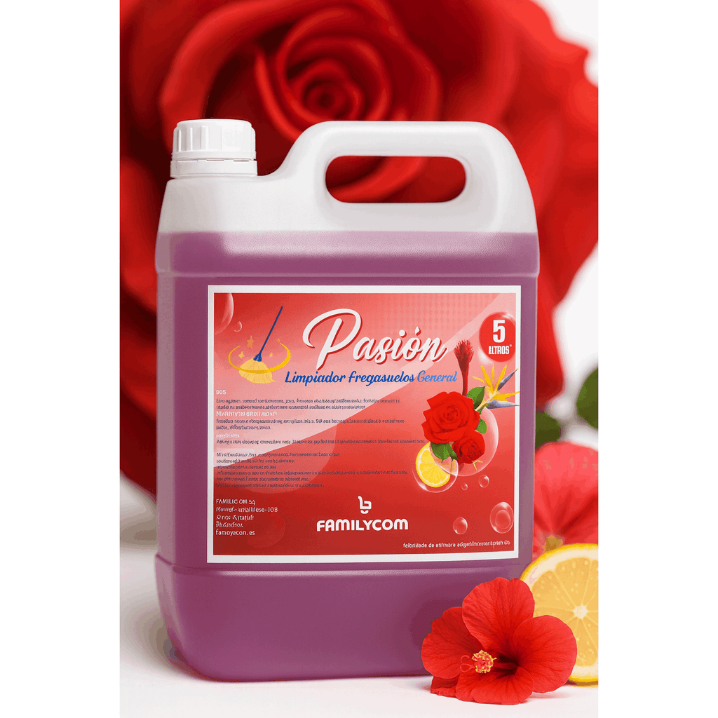 Fregasuelos Concentrado. Fregasuelos Perfumado Duradero. PH Neutro. Aroma Aloe Marsella y Pasión. 5 Litros