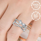 Anillo de moda para mujer, exquisito, de plata de ley 925, elegante y moderno, un anillo de joyería de alta gama para mujer con una apariencia hermosa, adecuado para viajes de vacaciones, uso diario y es un regalo conmemorativo ideal para amigos.