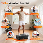 Placa de vibración inteligente para ejercicio, pérdida de peso y drenaje linfático, salud - Plataforma de entrenamiento de cuerpo completo con 99 niveles de velocidad, tecnología de vibración silenciosa, diseño portátil para gimnasio en casa, tonificación