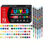 Rotulador de 72 colores con punta de pincel suave para roca, madera, lienzo, piedra, vidrio y cerámica - Punta no compactante para una aplicación suave - Perfecto para manualidades, regalos navideños y proyectos de arte, Arte P