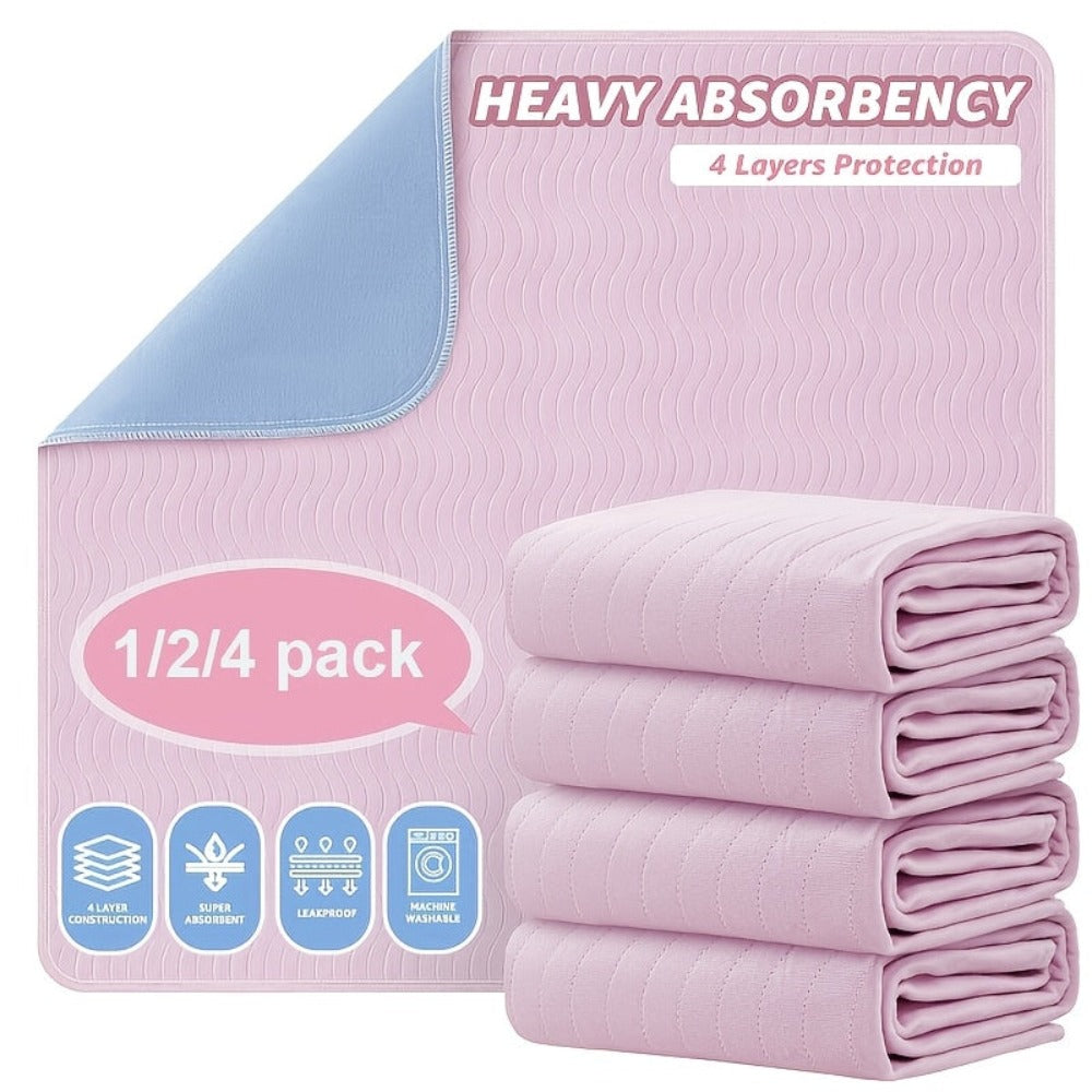 Paquete de 4 (132X86Cm)/Paquete de 2 (91X86Cm)/Paquete de 1 (91X86Cm) Protectores Extra Absorbentes Lavables, Protectores de Secado Rápido para Cama, Protectores Reutilizables Lavables para Perros, Pañales