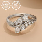 Anillo de moda para mujer, exquisito, de plata de ley 925, elegante y moderno, anillo de joyería de alta calidad para mujer, incrustado con moissanitas, adecuado para viajes de vacaciones, uso diario, es un regalo conmemorativo perfecto para amigos