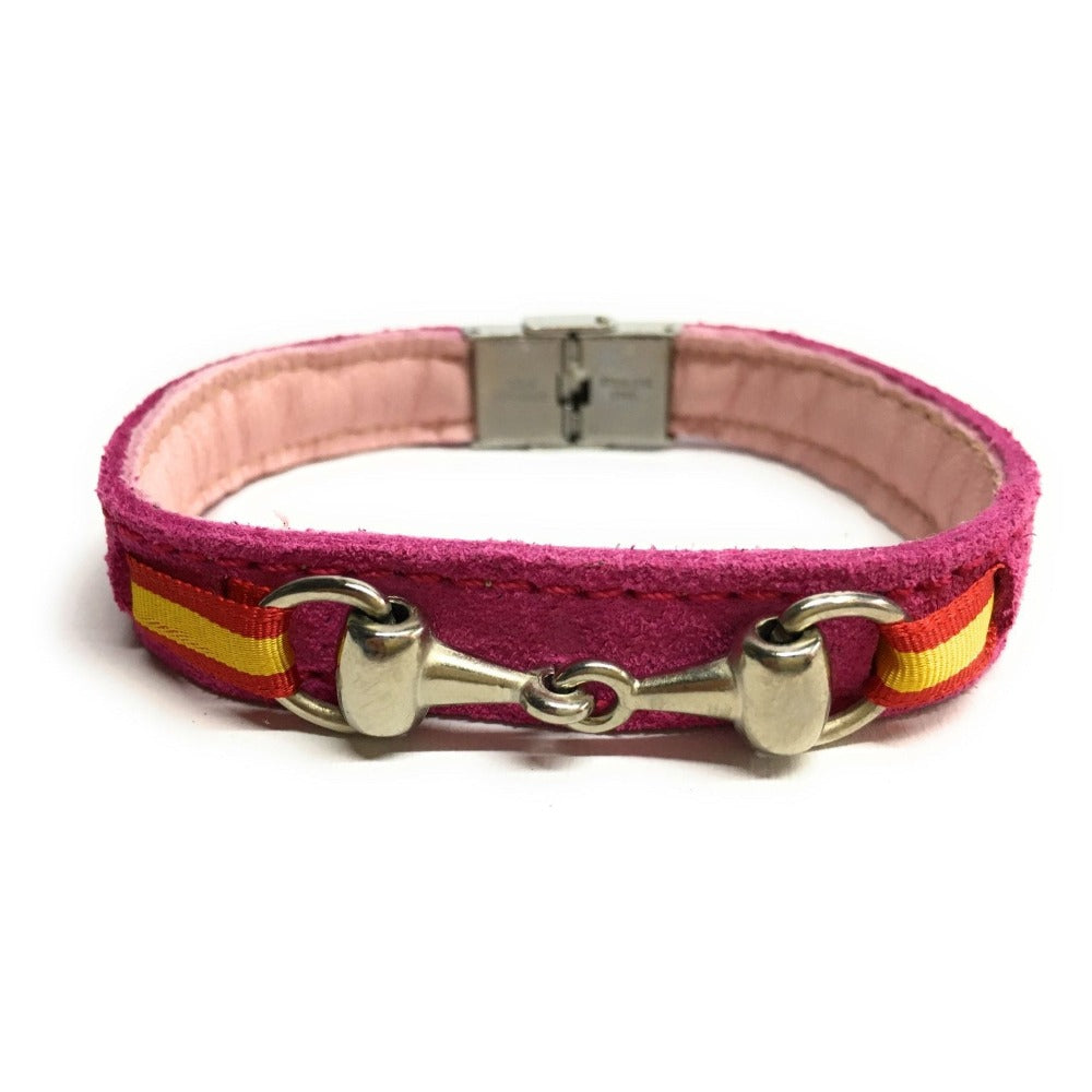 Pulsera De Cuero Figura Estribo y Figura Caballo | Bandera De España | Complementos de Moda Unisex
