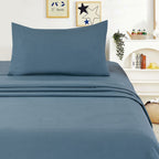 Juego de Sábanas Ligero Suave Fresca 4 Piezas para Cama de 90/105/135/150 cm – 100%Microfibra – Incluye Sábana Bajera Ajustable con borde elástico de 25 cm de profundidad, Sábana Encimera y 2 Fundas de Almohada – Suave, Transpirable y Confortable