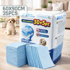 Empapadores para mascotas, almohadillas absorbentes desechables para perros y gatos, extra gruesas, anti fugas, control de olores, tapetes de entrenamiento interior,60x90cm 35PCS 60x60cm 35PCS