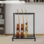 Juego de 3 soportes univer negros para guitarra, aptos para múltiples instrumentos