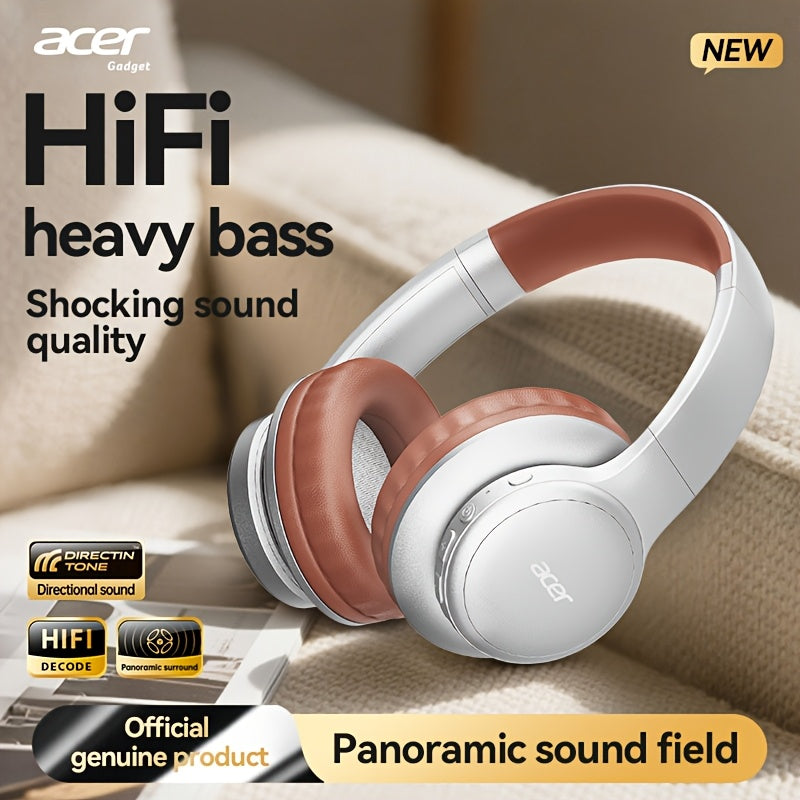 Auriculares Bluetooth | [Producto Oficial Acer] Auriculares Over-Ear Acer OHR559 OWS con Sonido Envolvente ACS, Bajos Potentes, Batería de Larga