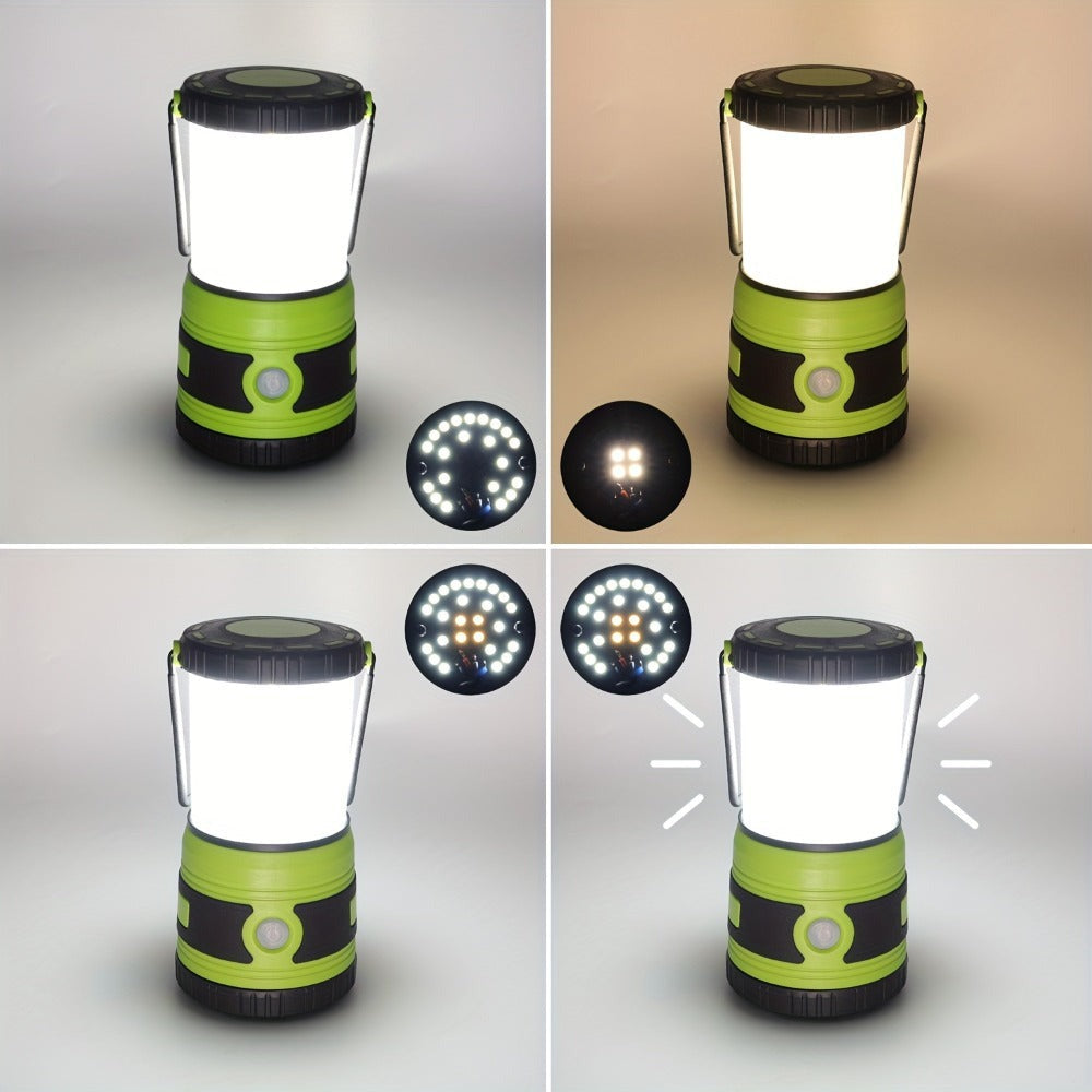 Una linterna portátil que ofrece 1500 lúmenes, con cuatro modos de iluminación, un reflector ajustable y diseñada como una luz de emergencia a pilas ideal para balcones, patios de pared, jardines y cortes de energía, pero no incluye una batería.