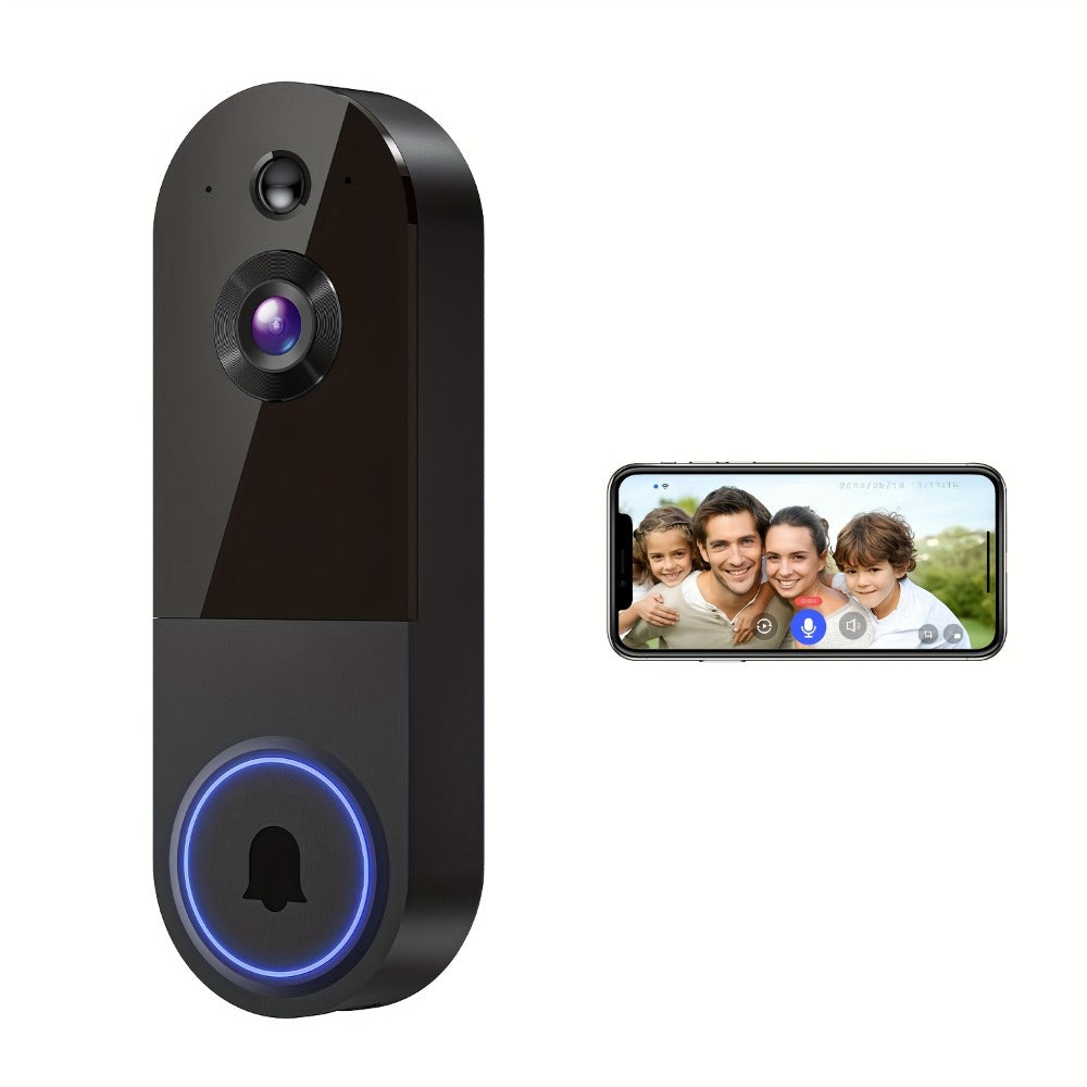 Cámara de Timbre de Video Inalámbrica Wi-Fi 2K, Alimentada por Batería, Detección de Personas con IA, Vista en Vivo, Visión Nocturna, Almacenamiento en la Nube, Solo WiFi 2.4G, Cámara de Vigilancia para Sistema de Seguridad del Hogar