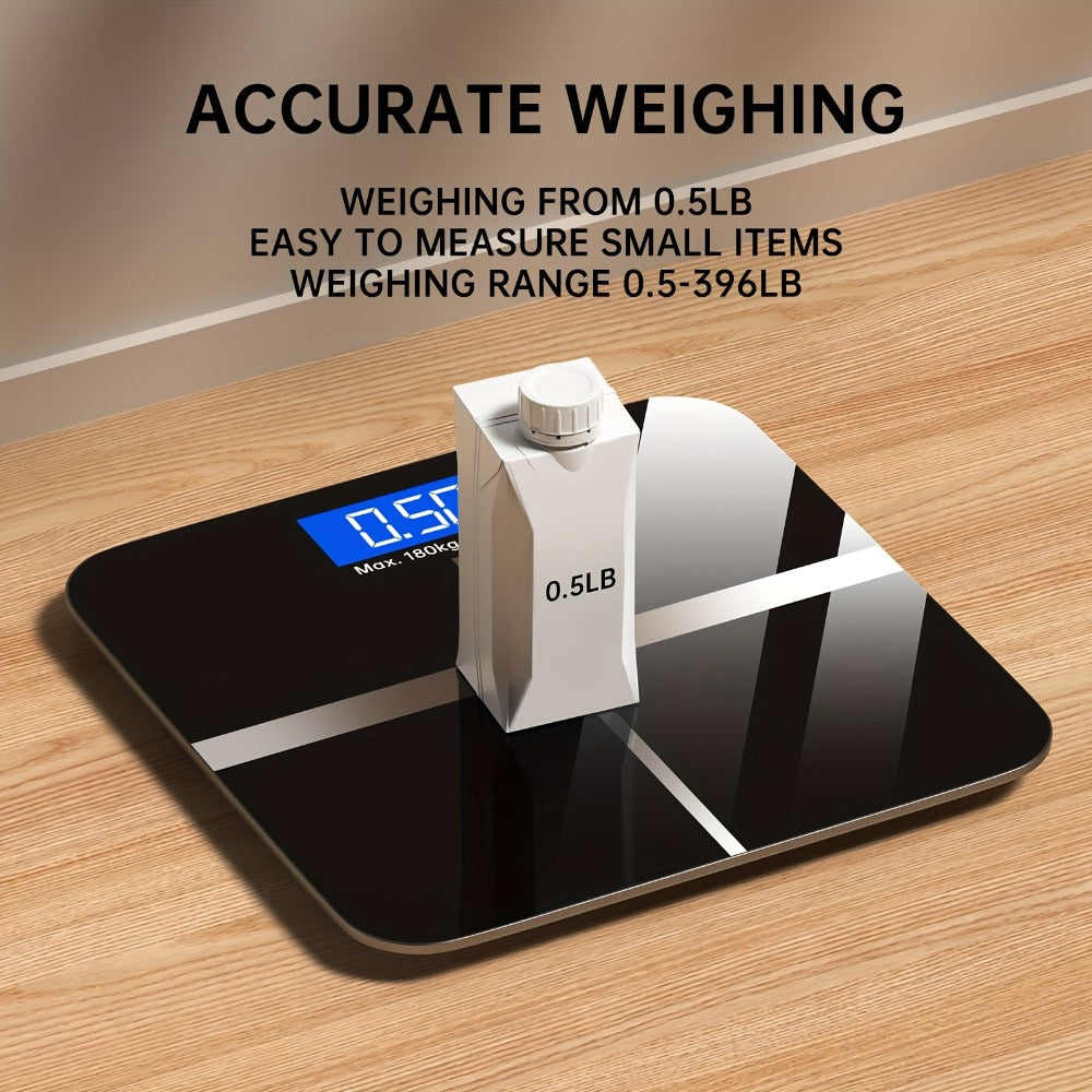 Báscula Electrónica de Peso, Báscula Digital para Baño de 179,62 kg, Báscula de Alta Precisión con Pantalla LCD de Alta Definición y Visualización de Temperatura (Intercambiable entre KG y Escala), Plataforma Ultra Ancha, Pesaje Electrónico de Alta Precis
