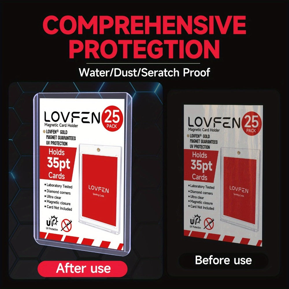 LOVFEN - 500 Unidades de Sobres de 35pt para Tarjetas - Transparentes, Duraderos de PVC de 35pt, Protectores y Libres de Ácido, 5 Paquetes de 100 - Ideales para Almacenar y Exhibir, Regalos de Halloween y Navidad