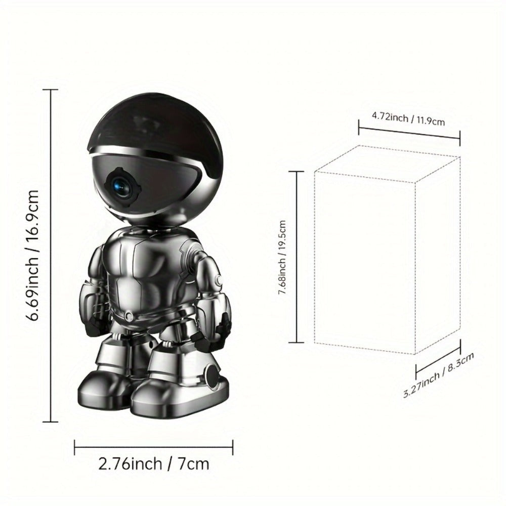 Cámara de Robot para Smartphone HD de 3MP, Cámaras Interiores con Audio y Video, Cámaras de Seguridad Inalámbricas para Interiores y Exteriores, Cámara para Mascotas para Gato Perro, Cámara de Vigilancia de 360 Grados con Visión Nocturna para Dormitorio,