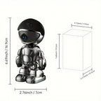 Cámara de Robot para Smartphone HD de 3MP, Cámaras Interiores con Audio y Video, Cámaras de Seguridad Inalámbricas para Interiores y Exteriores, Cámara para Mascotas para Gato Perro, Cámara de Vigilancia de 360 Grados con Visión Nocturna para Dormitorio,