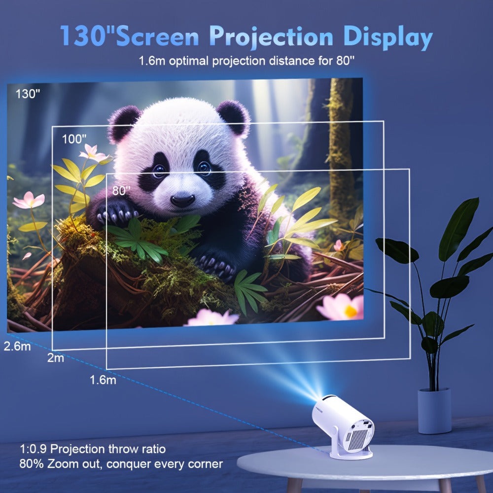 Proyector Magcubic HY300 Pro Dual Wifi6 290ANSI Relación de Proyección 0.8:1 y Corrección Automática de Keystone, 720P Nativo, Altavoz Incorporado, Streaming, Mini Cine en Casa Portátil, Presentaciones de Juegos, Diseño Compacto para Películas, Videos, Us