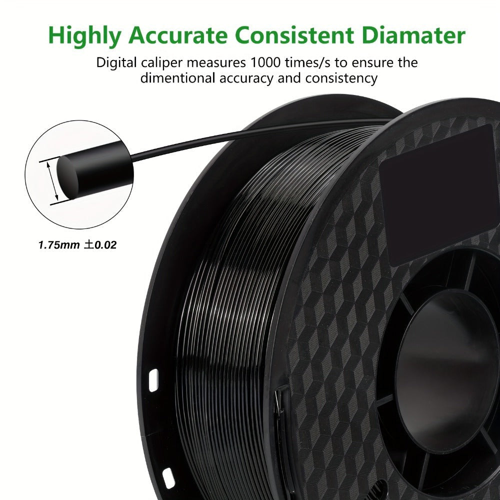 Filamento PETG 1.75mm 11Lbs 2.2LBS (1Kg)/Carrete de Alta Precisión Buena Resistencia al Impacto Filamento para Impresora 3D Negro Blanco Gris Materiales para Impresora 3D