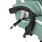 Silla Gaming Ergonómica con Soporte Lumbar Ajustable, Reposacabezas, Reposabrazos y Reposapiés, Ideal para Oficina y Gaming en PC, con Inclinación de 135° y Capacidad de Peso de 150 Kg