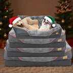 Cama ortopédica extragrande para perro, cama para mascotas de espuma de esponja, con funda lavable con cremallera, sofá tumbona para perros, para perros grandes y jumbo, regalo de juguete con chirrido, XL-3XL