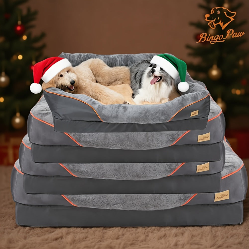 Cama ortopédica extragrande para perro, cama para mascotas de espuma de esponja, con funda lavable con cremallera, sofá tumbona para perros, para perros grandes y jumbo, regalo de juguete con chirrido, XL-3XL