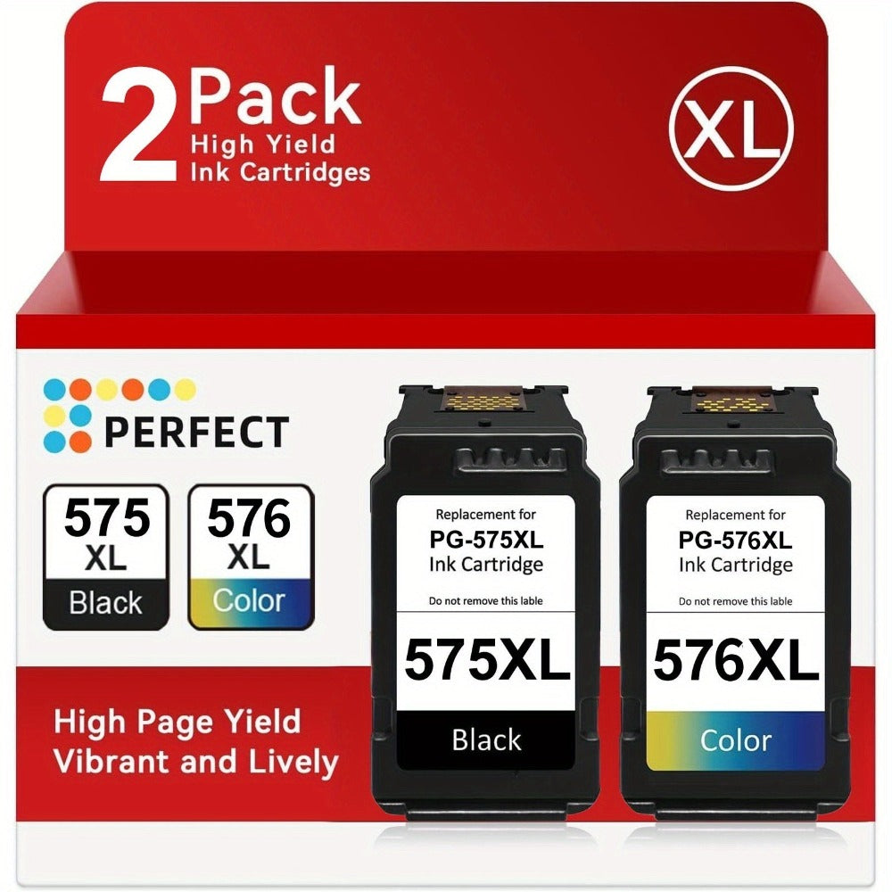 Cartuchos de Tinta 575 XL 576 XL Compatibles con Canon 575 576 Cartuchos de Tinta y Color para Canon PIXMA TS3550i TR4750i TR4751i TS3551i Paquete de 2