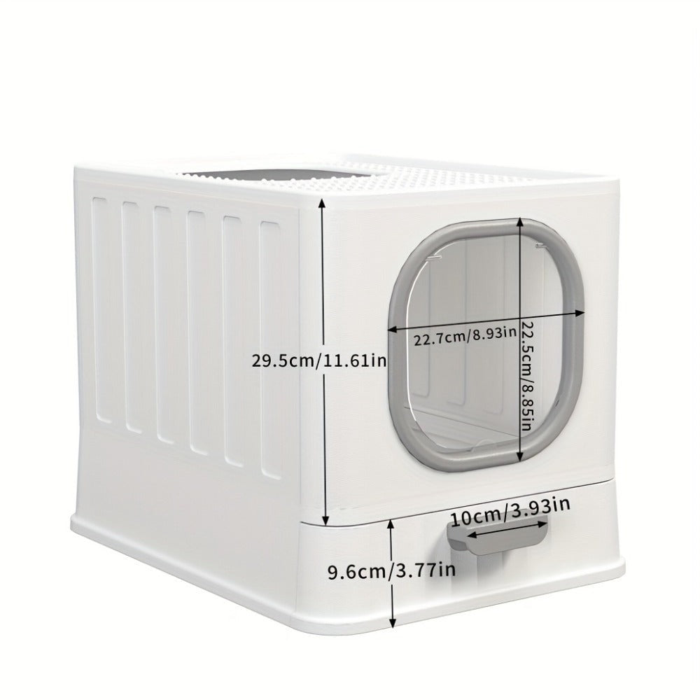 Caja de Arena para Gatos con Tapa: Arena Cerrada para Gatos, Bandeja Grande para Baño de Gatos con Diseño de Cajón de Fácil Limpieza, 38.8 X 35.8 X 48.3Cm, Sin Batería