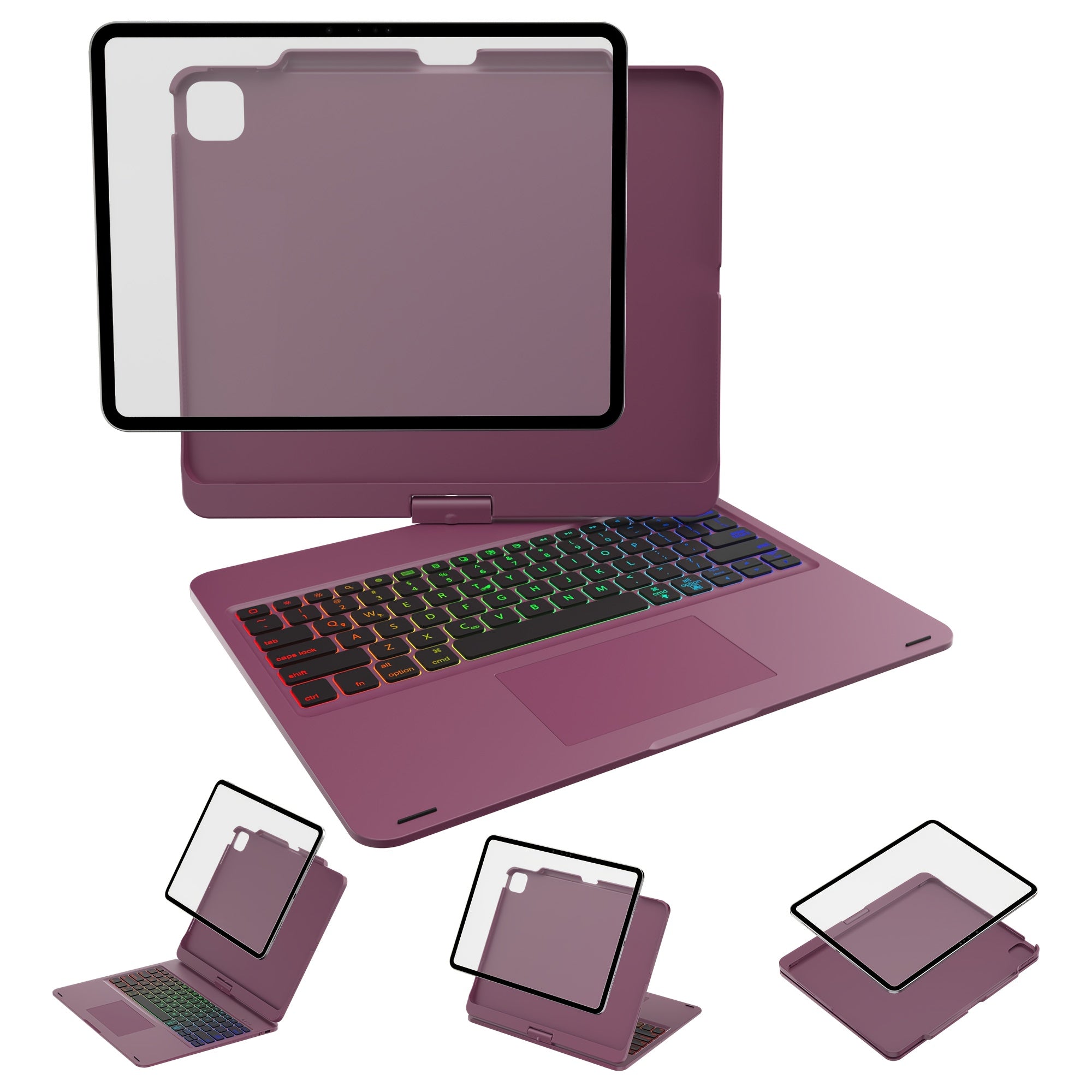 Funda con teclado giratorio para iPad para escritura, estudio y trabajo móvil