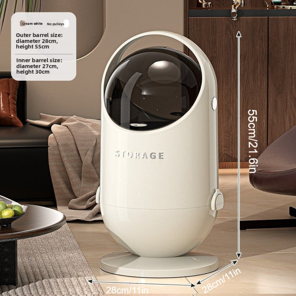 Cubo de Basura Contemporáneo de 20L con Tapa Segura y Ruedas, Plástico Resistente, Agarre Cómodo, Diseño Compacto, Control de Olores, Ideal para Cocina, Oficina, Salón