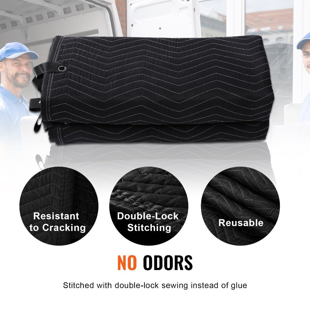 Manta insonorizante VEVOR, 96" x 80", manta insonorizante de estudio con ojales de gran tamaño, manta bloqueadora de luz para puertas y reducción de ruido acústico, color negro