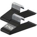Una colección de 30 perchas doradas antideslizantes diseñadas para pantalones, con un diseño abierto que ahorra espacio. Estas perchas versátiles son ideales para sujetar pantalones, bufandas, jeans, toallas y más, disponibles en negro, blanco y gris.