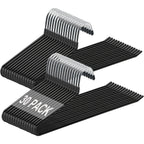 Una colección de 30 perchas doradas antideslizantes diseñadas para pantalones, con un diseño abierto que ahorra espacio. Estas perchas versátiles son ideales para sujetar pantalones, bufandas, jeans, toallas y más, disponibles en negro, blanco y gris.