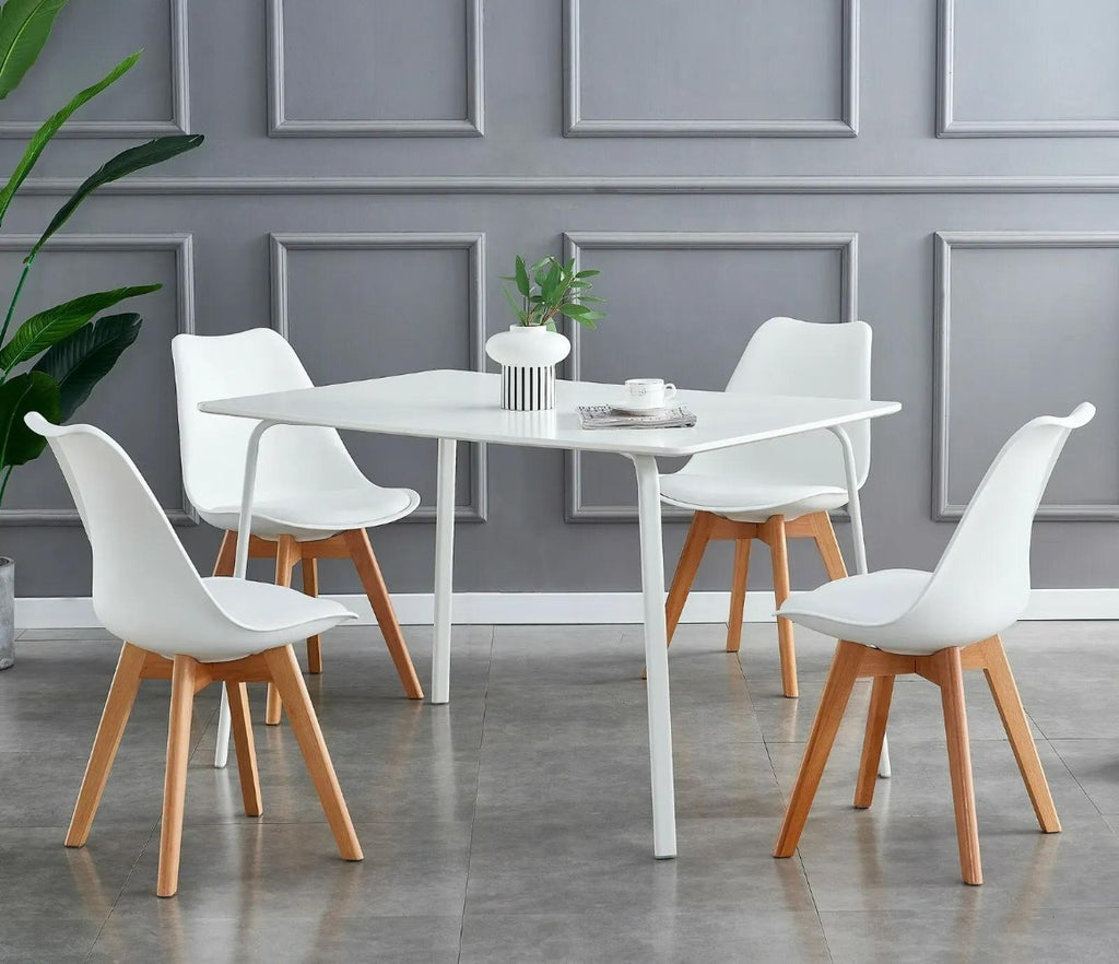 Sillas de comedor MCC Direct en juego de 4 piezas, sillas de cocina, sillas de oficina, silla de concha de diseño, "Eva" disponible en 7 colores de moda