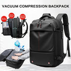 Mochila de Viaje con Compresión al Vacío, Bolsa de Compresión al Vacío de TPU, Cerradura de Contraseña Incorporada, Capacidad para Laptop de 17 Pulgadas, Mochila de Alta Calidad para Viajes y Negocios