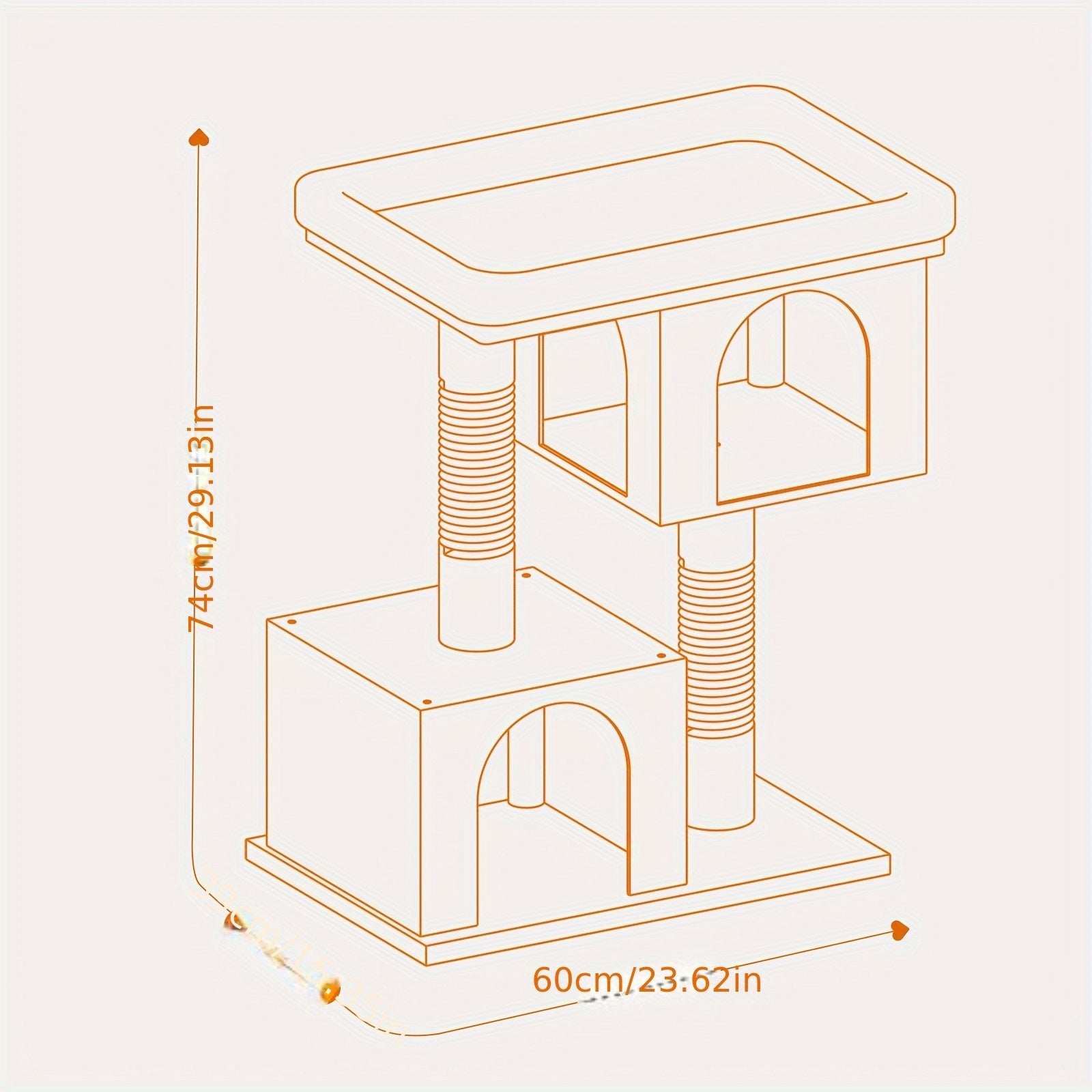 Árboles y torres para gatos | Árbol para Gatos, Torre de 74 cm, M, Condominio para Gatos Medianos hasta 5 kg, Percha Grande, 2 Cuevas y Rascador