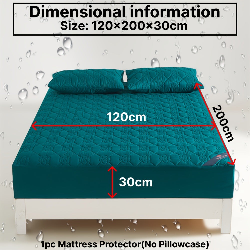 1 Protector de colchón impermeable cómodo, sábana ajustable impermeable suave y transpirable con tecnología Soundwave, funda de colchón de color sólido sin ruido, adecuada para apartamentos, dormitorios, hoteles, habitaciones de invitados y residencias de