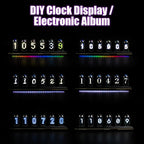 Reloj digital RGB de tubo Nixie con luz de noche y cable USB, reloj analógico IPS que brilla, compatible con calibración de hora Wi-Fi, control por aplicación, modo clima, para decorar escritorio, habitación, para regalo