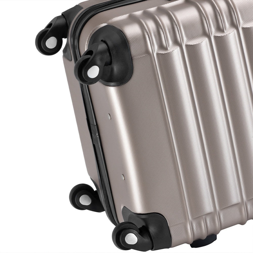 Conjunto PROVITERA de 4 Maletas Rígidas de ABS, Maleta Rígida S-M-L-XL con Asa Telescópica de Gel y 4 Ruedas de Rodadura Fácil, Trolley Ligero y Resistente al Viaje, Equipaje de Mano con Cerradura de Código, Mangos de Gel Ergonómicos, Ruedas Giratorias de
