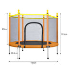 Trampolín de 1.5 pies con cubierta de red de seguridad y accesorios | Saltarín de espacio libre para uso en interiores y exteriores, forma redonda, material de hierro y ABS, disponible en naranja y rosa - Marca: youyijia
