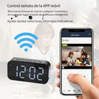 Cámara despertador Wifi 1080P con detección de movimiento, visualización remota y grabación en bucle, incluye tarjeta SD de 16GB, alertas ricas, cámara de vigilancia HD para el hogar, cámara de monitoreo segura adecuada para tu hogar, oficina o mascota