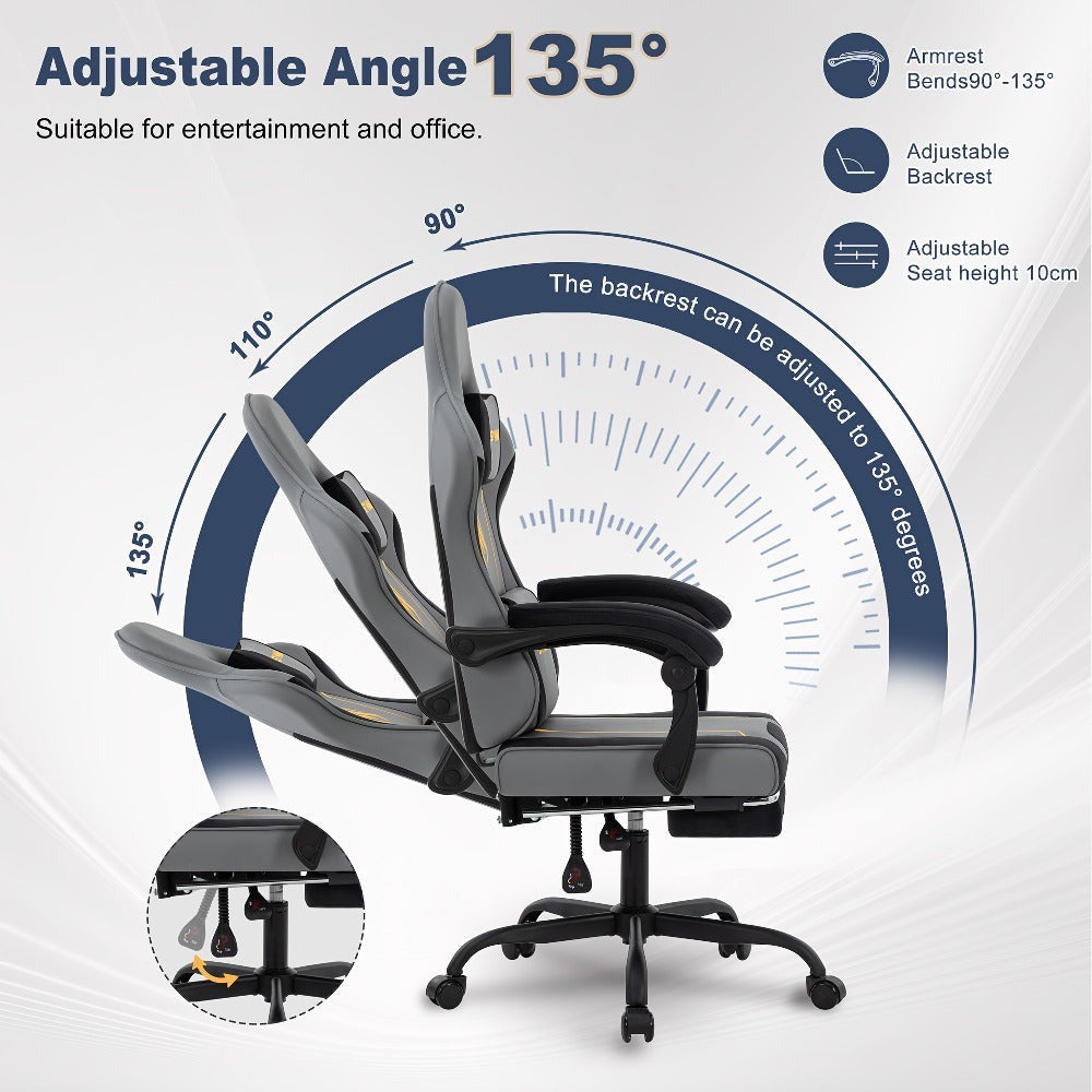 Silla de Oficina Ergonómica SYMINO, Ajustable, Cómoda, Cojín de Látex, Adecuada para Uso en Oficina, Reduce la Fatiga Durante el Sentado Prolongado, Altura Ajustable
