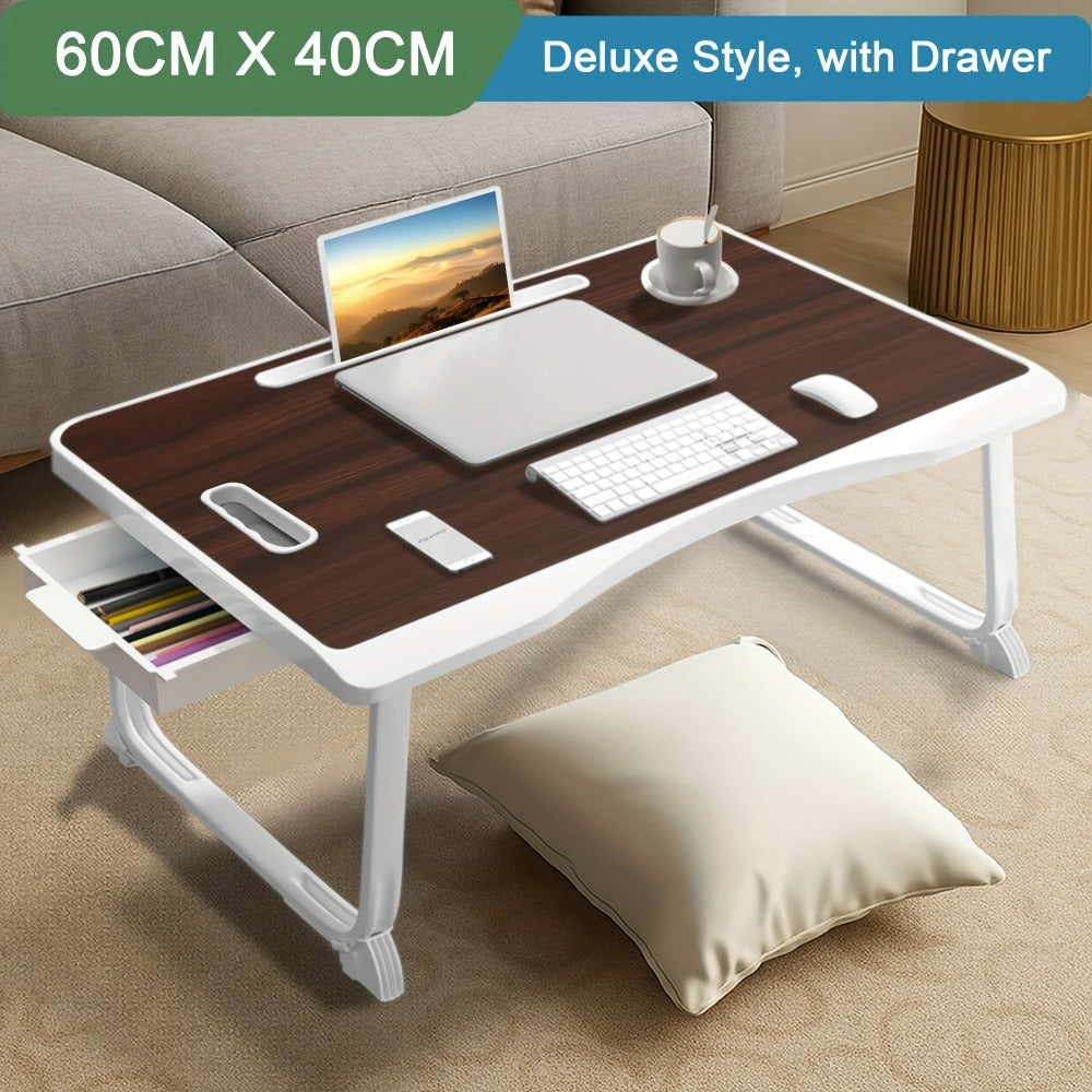 Escritorio para Laptop, Mesa de Cama para Laptop con Patas Plegables y Ranura para Taza, Soporte de Lectura para Portátil, Bandeja de Cama para Laptop para Cama Sofá Desayuno Trabajo Estudio Lectura, Soporte para Laptop para Cama, Mesa de Cama para Laptop