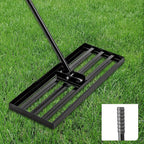 Rastrillo Nivelador de Césped Manual 76 X 25 Cm, Espátula para Césped de Jardín, Herramienta de Rastrillo de Arena Sin Esfuerzo con Mango de 229 Cm, Rastrillo para Jardín, Campo de Golf (Verde: 25*74.5*190cm; Plata: 35*75*190cm; Plata: 24.5*42.5*191cm Neg