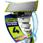 Recambios Cuchillas Compatibles One Blade – Cabezal de Afeitado Repuesto para Maquinilla Hombre – Modelos QP2520 QP2530 QP2630 QP6510 QP6520 – PACK 2