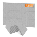 Paneles acústicos de pared autoadhesivos con patrón en X, 12x paneles de pared, revestimiento de pared de listones para aislamiento acústico, absorbe el ruido en paredes/techos