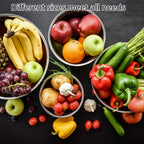 26 tazones para ensalada con tapas, 6 tazones mezcladores de acero inoxidable, 3 accesorios de cuchillo mezclador, 17 herramientas de cocina prácticas, antideslizantes, gadgets de cocina resistentes al óxido para ensaladas y más
